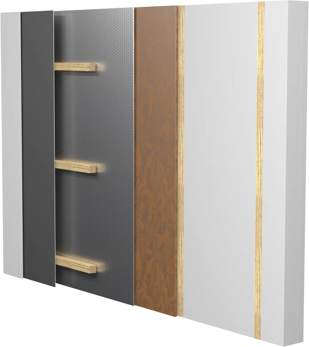3D-Rendering: Wand innen, mit OSB